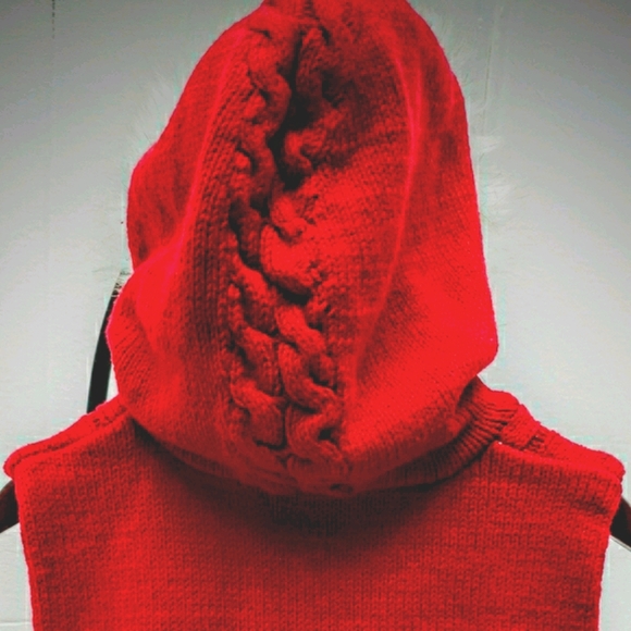 VINTAGEGYMBOREE BABY BOY HOLIDAY RED CABLE KNIT H… - Picture 3 of 8